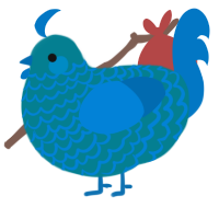 Waves, a sea and sapphire chicken with a lace pattern
