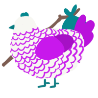 (unnamed), a white and amethyst chicken with a lace pattern