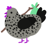 (unnamed), a ash and black chicken with a speckle pattern