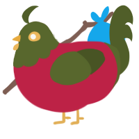 christmas, a crimson and olive chicken with a head pattern