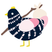 Pleia, a tumblr and rose chicken with a bar pattern