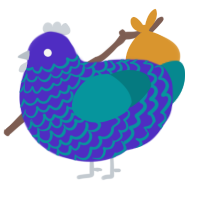 (unnamed), a indigo and teal chicken with a lace pattern