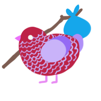 Raspberry Filling, a crimson and lilac chicken with a lace pattern