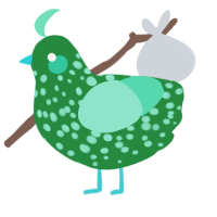 Failure 40, a viridian and mint chicken with a speckle pattern