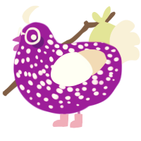 ラベンダー, a amethyst and cream chicken with a speckle pattern