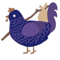 Dusky, a navy and overcast chicken with a lace pattern