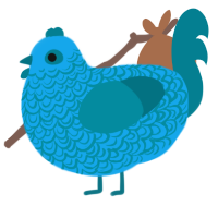 Snot, a sky and sea chicken with a double-lace pattern