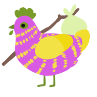 Easter, a orchid and yellow chicken with a bar pattern