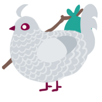 Birdie, a mist chicken with a lace pattern