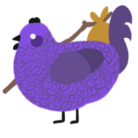 purple nurple, a blurple and overcast chicken with a double-lace pattern