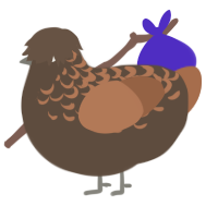 Praline, a bark and brown chicken with a half-lace pattern