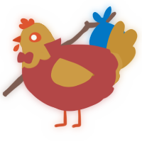 Sublight, a red and gold chicken with a head pattern