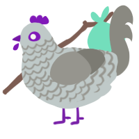 Uoopy Uoobert, a silver and ash chicken with a lace pattern
