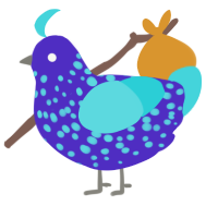 uv light, a indigo and aqua chicken with a speckle pattern