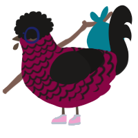 Alt Girl, a maroon and sable chicken with a lace pattern