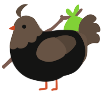 A black and bark chicken with a head pattern