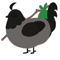 (unnamed), a grey and sable chicken with a head pattern