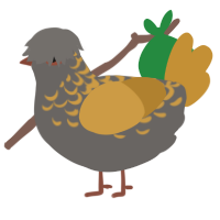 Smoke n Mirrors, a grey and gold chicken with a half-lace pattern