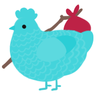 Aquapark, a aqua chicken with a lace pattern