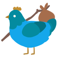 Creaky Door, a sky and sea chicken with a head pattern