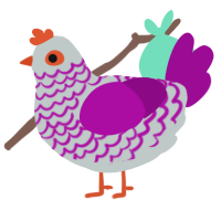Fire Lookout, a silver and plum chicken with a lace pattern