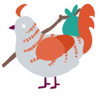 Apeirophobia, a mist and vermilion chicken with a half-bar pattern