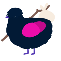 Blip, a tumblr and fuchsia chicken