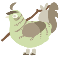 Silas, a gluppy and ash chicken with a half-bar pattern