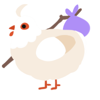 Ice cream, a cream chicken with a head pattern
