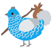 ASH BABY OF SHAME, a sky and mist chicken with a lace pattern
