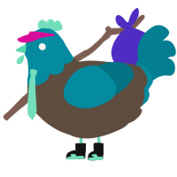 Hatsune Chiku, a bark and sea chicken with a head pattern