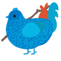 Eldra, a sapphire and cerulean chicken with a double-lace pattern