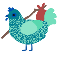 Sammy, a sea and mint chicken with a double-lace pattern