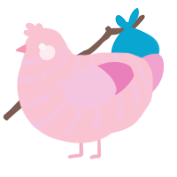 Parasol, a rose and pink chicken with a bar pattern