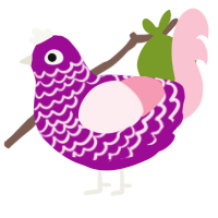 Frost, a plum and rose chicken with a lace pattern