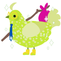 sprite, a lime and lemon chicken with a speckle pattern