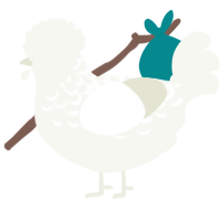 2, a white chicken with a half-lace pattern
