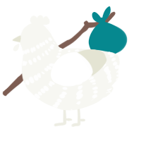 (unnamed), a white chicken with a bar pattern