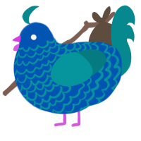 (unnamed), a ultramarine and teal chicken with a lace pattern