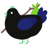 Eclipse, a black and navy chicken