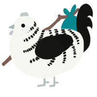 (unnamed), a white and black chicken with a half-bar pattern