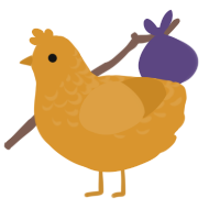 Vitamin C, a orange chicken with a half-lace pattern