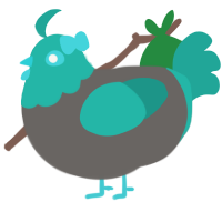 Alien-Alien, a grey and turquoise chicken with a head pattern