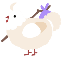 Yogurt, a cream chicken with a head pattern