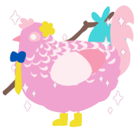Luka, a pink and rose chicken with a half-lace pattern