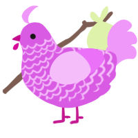 (unnamed), a orchid and lavender chicken with a lace pattern