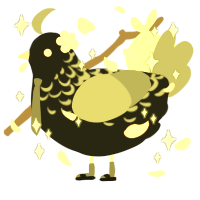 Stars and Flowers, a sable and ash chicken with a half-lace pattern