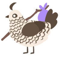 Penelope, a cream and bark chicken with a lace pattern