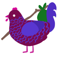 rum, a wine and indigo chicken with a lace pattern