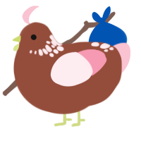 Rock, a russet and rose chicken with a neck-speckle pattern
